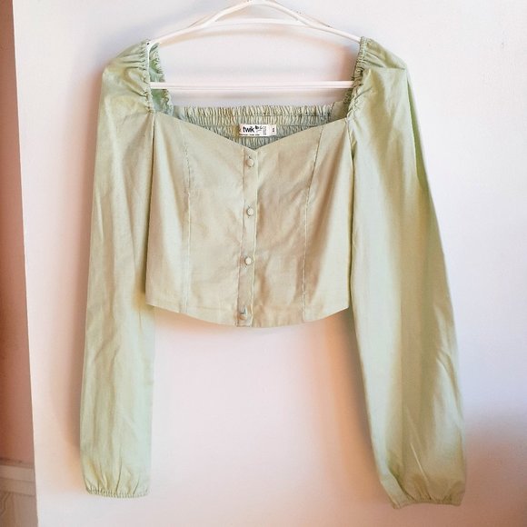 Pale green bustier top - Picture 2 of 5